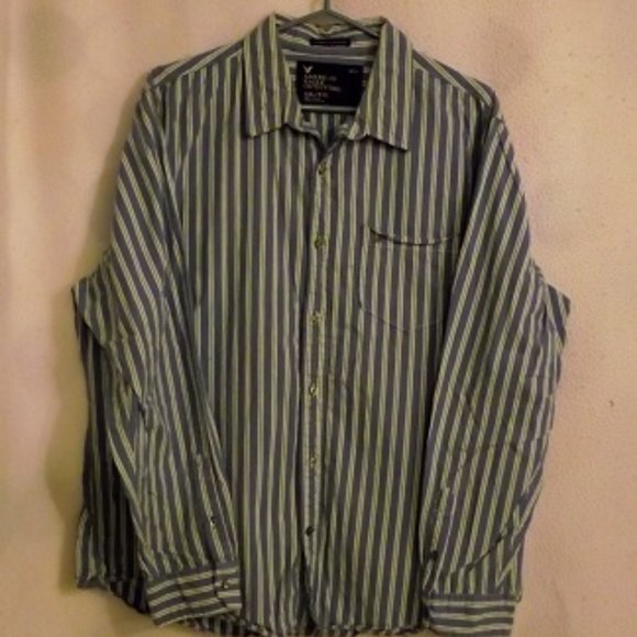 AMERICAN EAGLE OUTFITTERS Men's Striped Shirt XXL